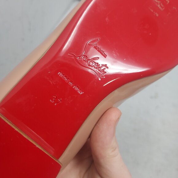 Christian Louboutin Hot Chickita Flat Patent Nude Shoe - Picture 4 of 12